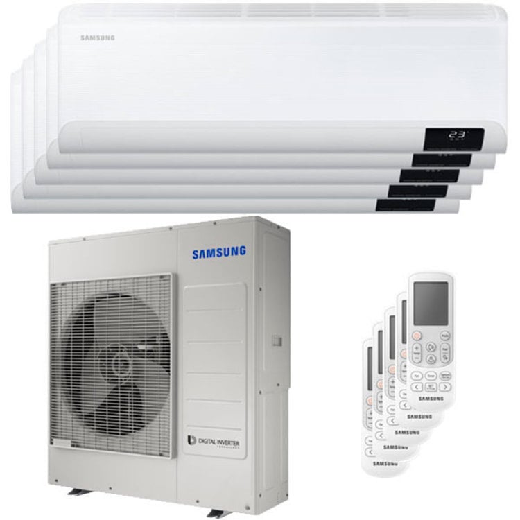 Condizionatore Samsung Cebu Wi-Fi penta split 7000+12000+12000+12000+12000 BTU inverter A++ wifi unità esterna 10,0 kW