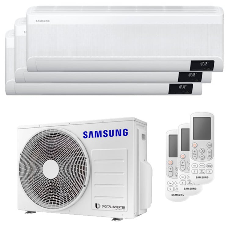 Condizionatore Samsung windfree Avant trial split 7000+7000+9000 BTU inverter A++ wifi unità esterna 5,2 kW