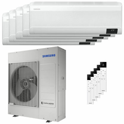 Condizionatore Samsung Windfree Elite 2023 penta split 7000+12000+12000+12000+12000 BTU inverter A++ wifi unità esterna 10 kW 