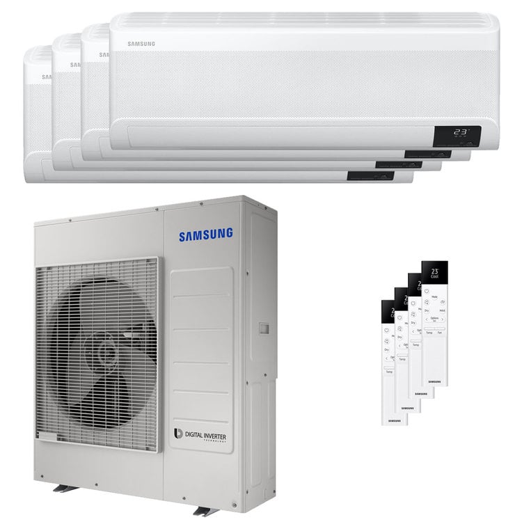 Condizionatore Samsung Windfree Elite 2023 quadri split 12000+12000+12000+12000 BTU inverter A++ wifi unità esterna 10 kW 