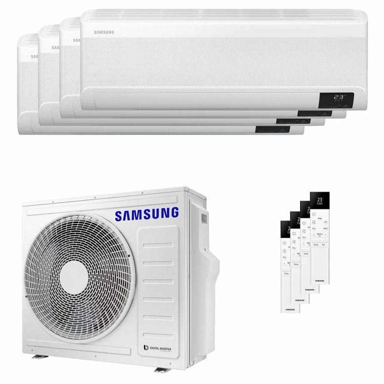 Condizionatore Samsung Windfree Elite 2023 quadri split 7000+7000+7000+7000 BTU inverter A++ wifi unità esterna 8 kW 