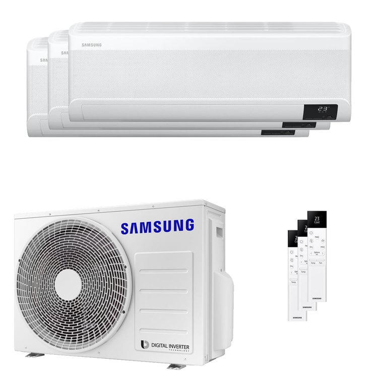 Condizionatore Samsung Windfree Elite 2023 trial split 7000+7000+12000 BTU inverter A++ wifi unità esterna 5.2 kW 