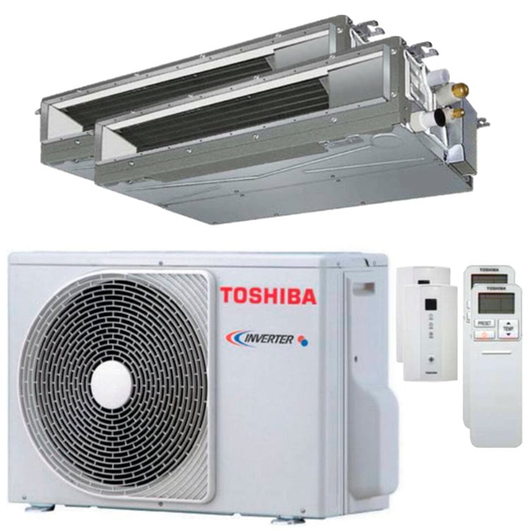 Condizionatore Toshiba Canalizzabile U2 dual split 12000+12000 BTU inverter A++ unità esterna 5,2 kW