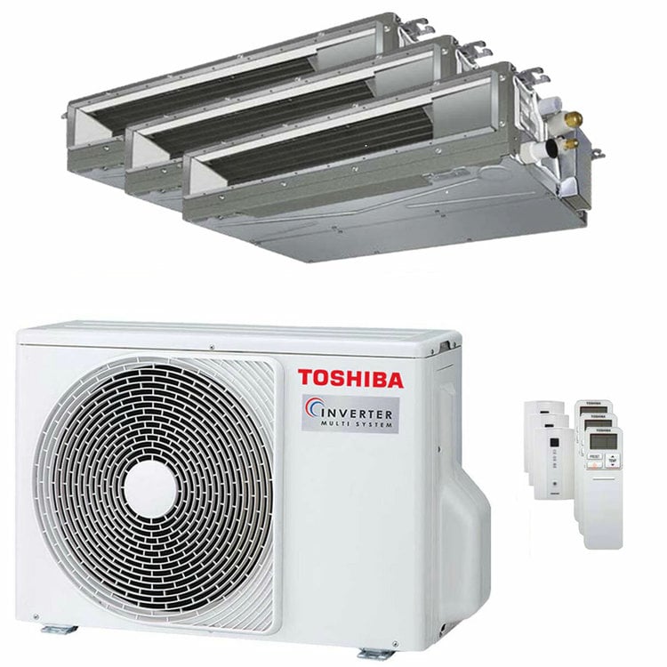 Condizionatore Toshiba Canalizzabile U2 trial split 7000+7000+12000 BTU inverter A+++ unità esterna 5.2 kW 