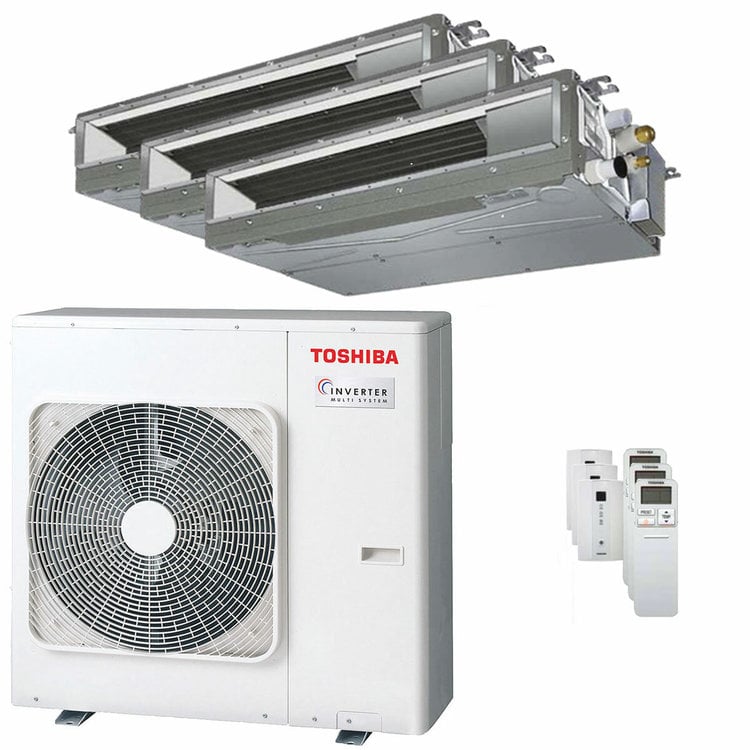 Condizionatore Toshiba Canalizzabile U2 trial split 7000+7000+16000 BTU inverter A+++ unità esterna 7 kW 