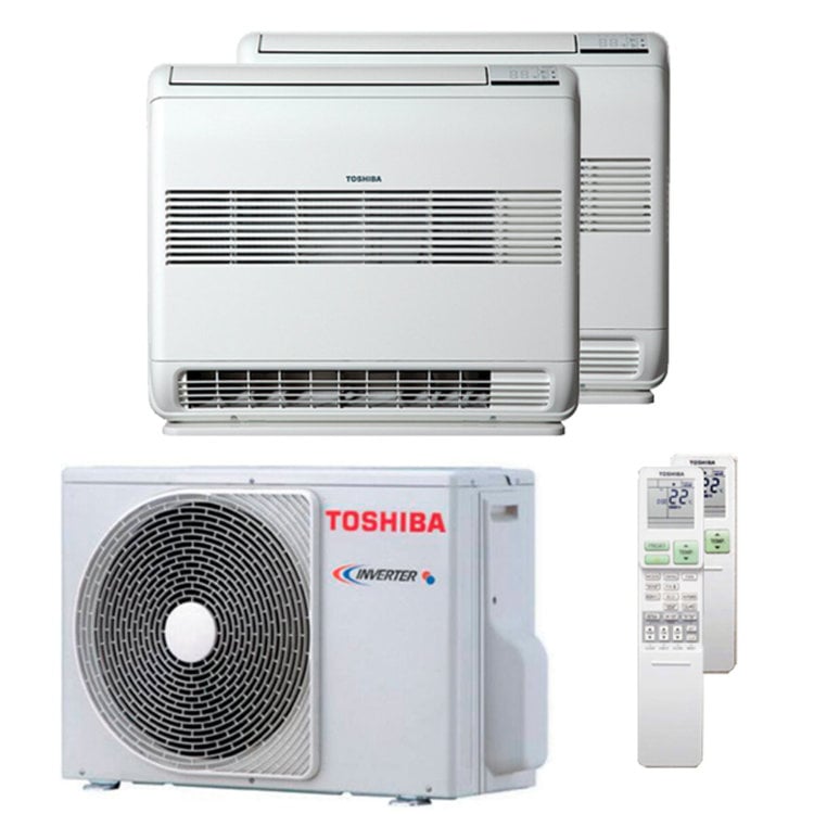 Condizionatore Toshiba Console J2 dual split 12000+12000 BTU inverter A++ unità esterna 5,2 kW