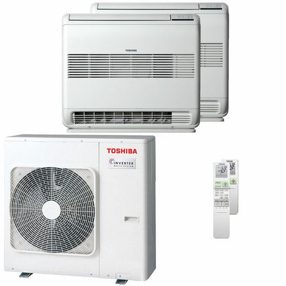 Condizionatore Toshiba Console J2 dual split 12000+18000 BTU inverter A+++ unità esterna 8 kW 