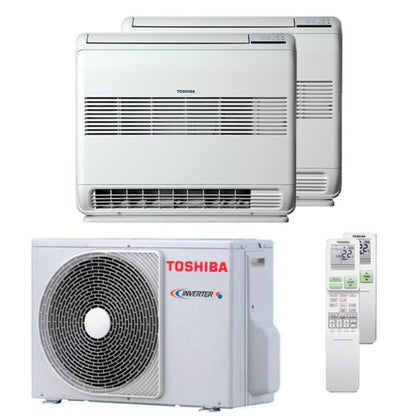 Condizionatore Toshiba Console J2 dual split 9000+12000 BTU inverter A++ unità esterna 5,2 kW