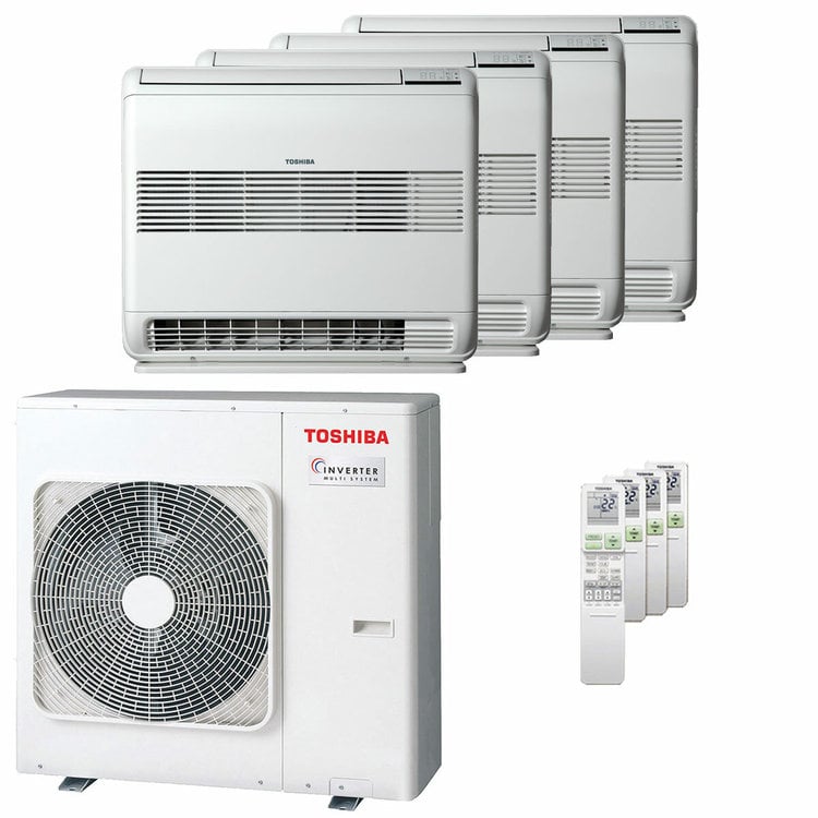 Condizionatore Toshiba Console J2 quadri split 9000+9000+12000+12000 BTU inverter A++ unità esterna 8 kW 