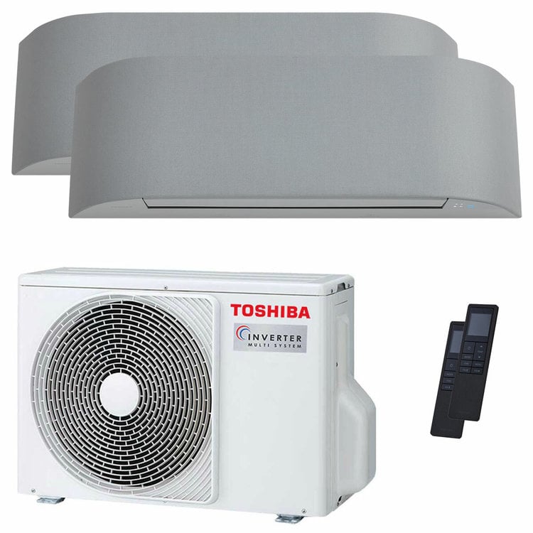 Condizionatore Toshiba Haori dual split 7000+7000 BTU inverter A+++ wifi unità esterna 3.3 kW 