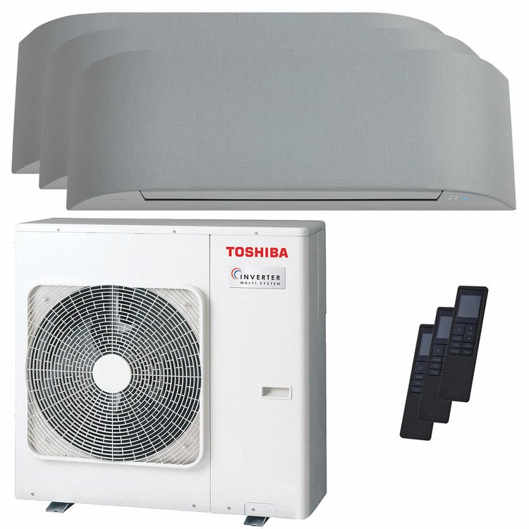 Condizionatore Toshiba Haori trial split 7000+7000+16000 BTU inverter A+++ wifi unità esterna 7 kW 