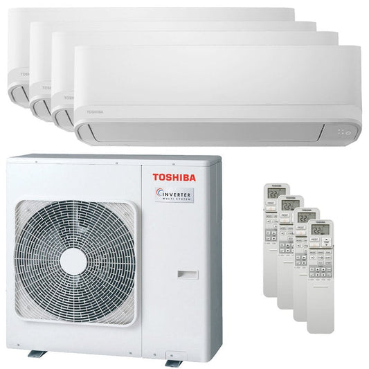 Condizionatore Toshiba New Seiya quadri split 12000+12000+12000+12000 BTU inverter A++ unità esterna 8 kW 