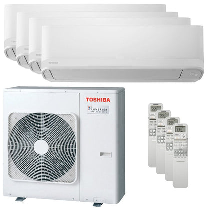 Condizionatore Toshiba New Seiya quadri split 5000+5000+7000+9000 BTU inverter A++ unità esterna 8 kW 