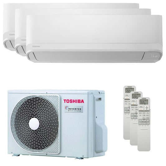 Condizionatore Toshiba New Seiya trial split 5000+5000+5000 BTU inverter A++ unità esterna 5.2 kW 