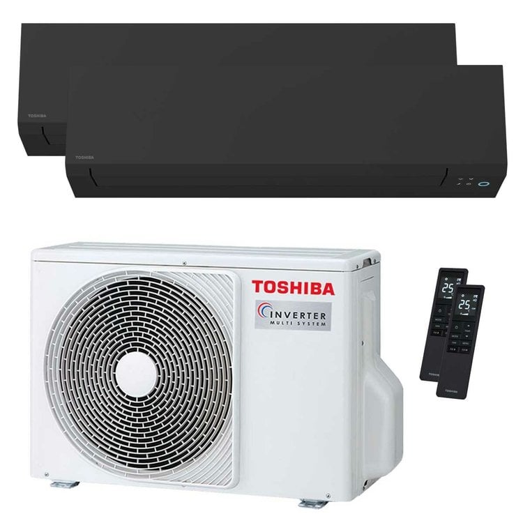 Condizionatore Toshiba SHORAI Edge Black dual split 9000+9000 BTU inverter A++ wifi unità esterna 5.2 kW 