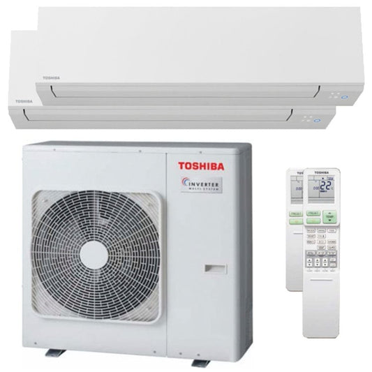 Condizionatore Toshiba SHORAI Edge dual split 16000+18000 BTU inverter A wifi unità esterna 10 kW