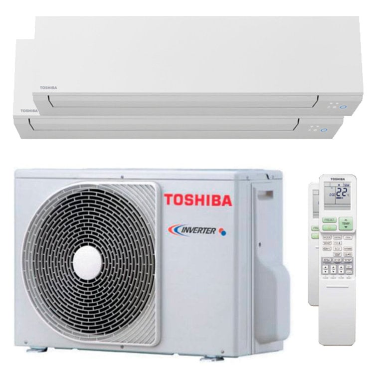 Condizionatore Toshiba SHORAI Edge dual split 7000+16000 BTU inverter A++ wifi unità esterna 5,2 kW