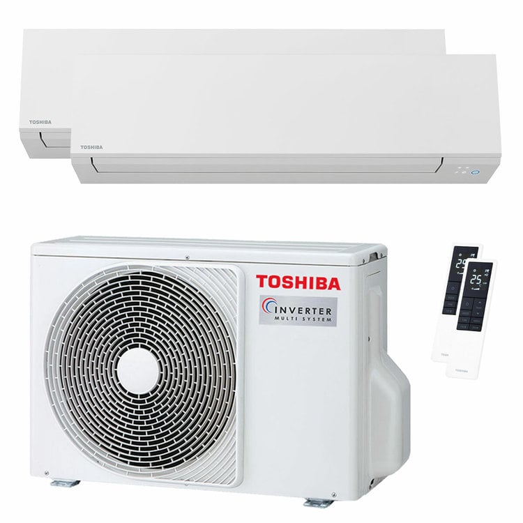 Condizionatore Toshiba SHORAI Edge White dual split 12000+12000 BTU inverter A++ wifi unità esterna 5.2 kW