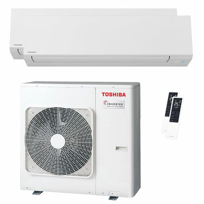 Condizionatore Toshiba SHORAI Edge White dual split 12000+18000 BTU inverter A+++ wifi unità esterna 8 kW 