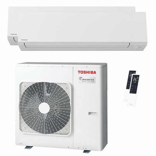 Condizionatore Toshiba SHORAI Edge White dual split 18000+18000 BTU inverter A++ wifi unità esterna 10 kW 