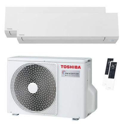 Condizionatore Toshiba SHORAI Edge White dual split 9000+12000 BTU inverter A++ wifi unità esterna 5.2 kW