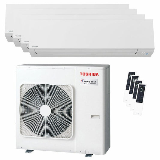 Condizionatore Toshiba SHORAI Edge White quadri split 5000+5000+5000+9000 BTU inverter A++ wifi unità esterna 8 kW 