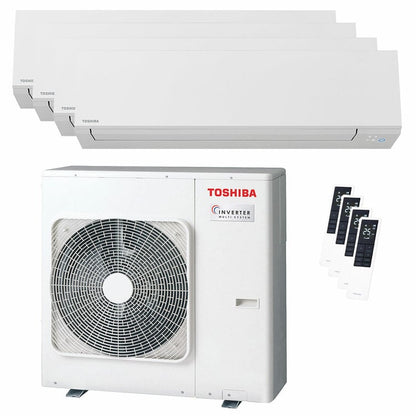 Condizionatore Toshiba SHORAI Edge White quadri split 9000+9000+9000+9000 BTU inverter A++ wifi unità esterna 8 kW 