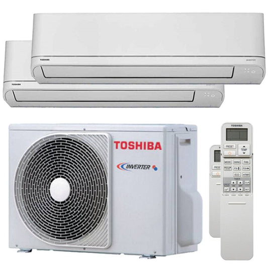 Condizionatore Toshiba Shorai R32 dual split 5000+12000 BTU inverter A++ unità esterna 4,0 kW