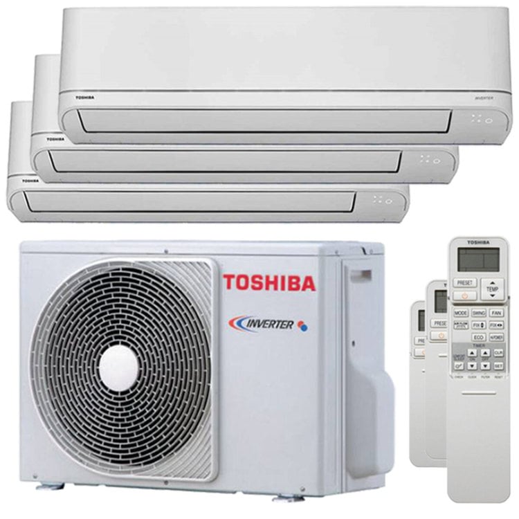 Condizionatore Toshiba Shorai R32 trial split 5000+5000+5000 BTU inverter A++ unità esterna 5,2 kW