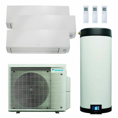 Daikin Multi+ sistema di condizionamento trial split e acqua calda sanitaria - Unità interne Perfera All Seasons 9000+9000+12000 BTU - Serbatoio 120 l