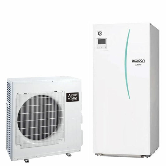 Pompa di calore aria acqua Mitsubishi Electric Ecodan 6 kW splittata con Hydrotank 170 lt R32 Inverter A++