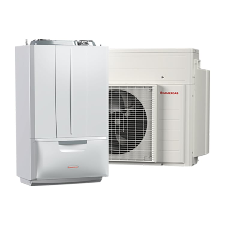 Sistema ibrido caldaia a condensazione e pompa di calore Immergas Victrix Hybrid GPL 4 kW