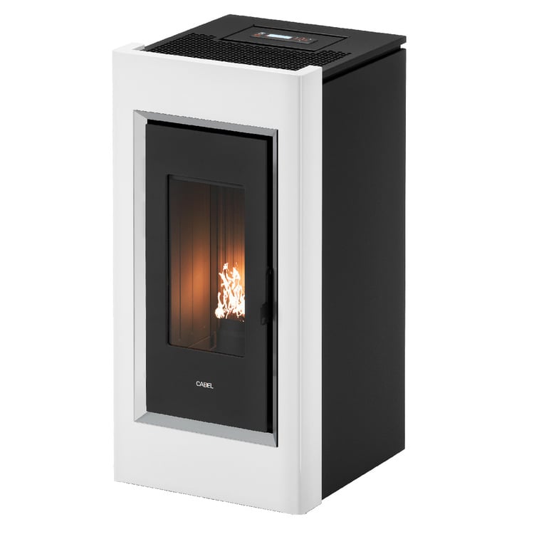 Stufa a pellet CADEL Prince Plus 11 kW bianca ad aria canalizzata con wi-fi