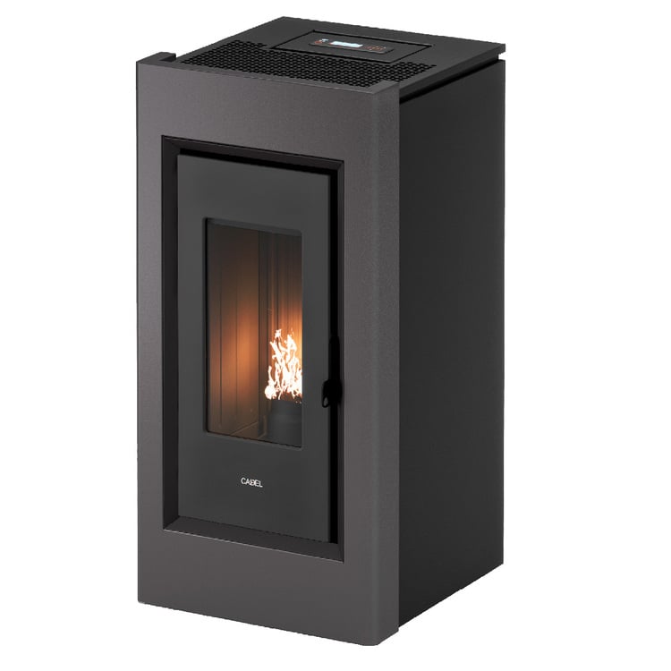 Stufa a pellet CADEL Prince Plus 11 kW titanium ad aria canalizzata con wi-fi