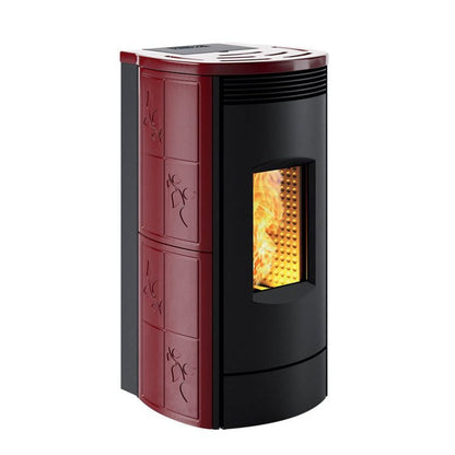 Stufa a pellet Caminetti Montegrappa Alpina M MW24 19,7 kW Idro Bordeaux Lucido