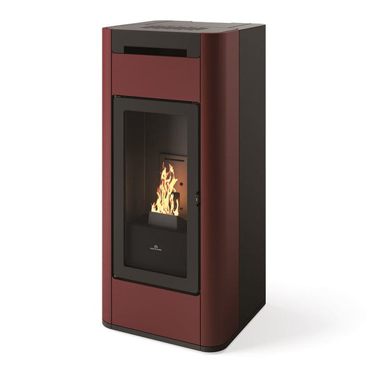 Stufa a pellet Edilkamin Tera H 25 Evo 25,1 kW WiFi Idro Bordeaux