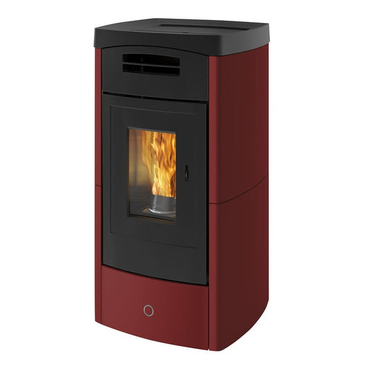 Stufa a pellet EK63 DAILY130++ - gruppo Edilkamin - 12,5 kW ad aria canalizzata Bordeaux