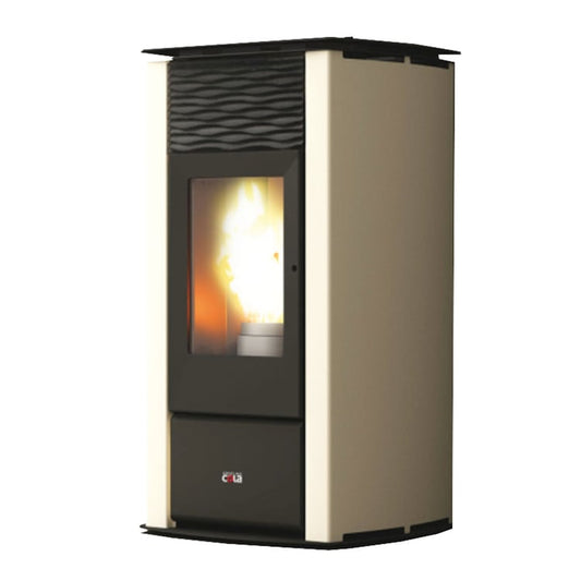 Stufa a pellet idro Cola Termo Focus Plus 21 kW avorio