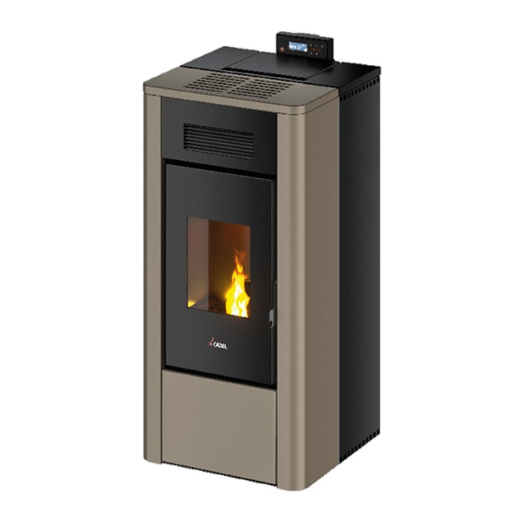 Stufa a pellet Idro River 16 CADEL light bronze 16,2 kW ad acqua con wifi