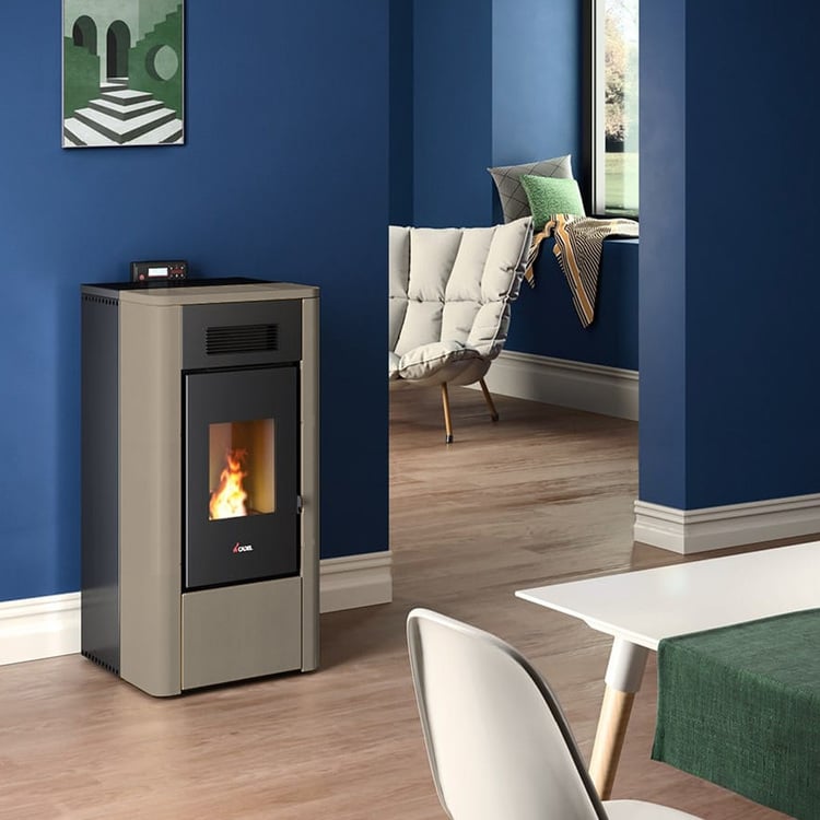 Stufa a pellet Idro River 16 CADEL light bronze 16,2 kW ad acqua con wifi