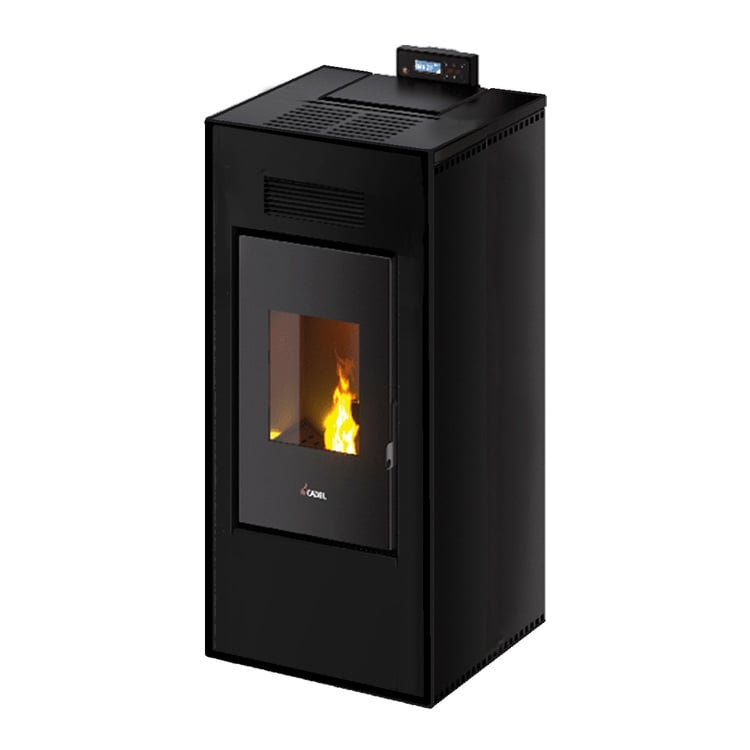 Stufa a pellet Idro River 16 CADEL maiolica avorio 16,2 kW ad acqua con wifi