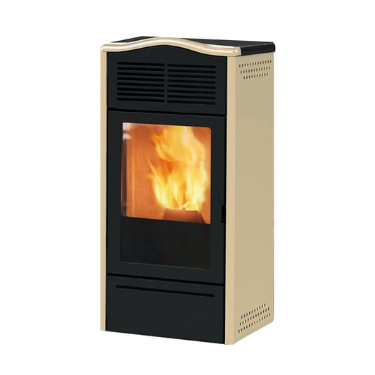 Stufa a pellet Italiana Camini Piro2 7 kW ad aria beige