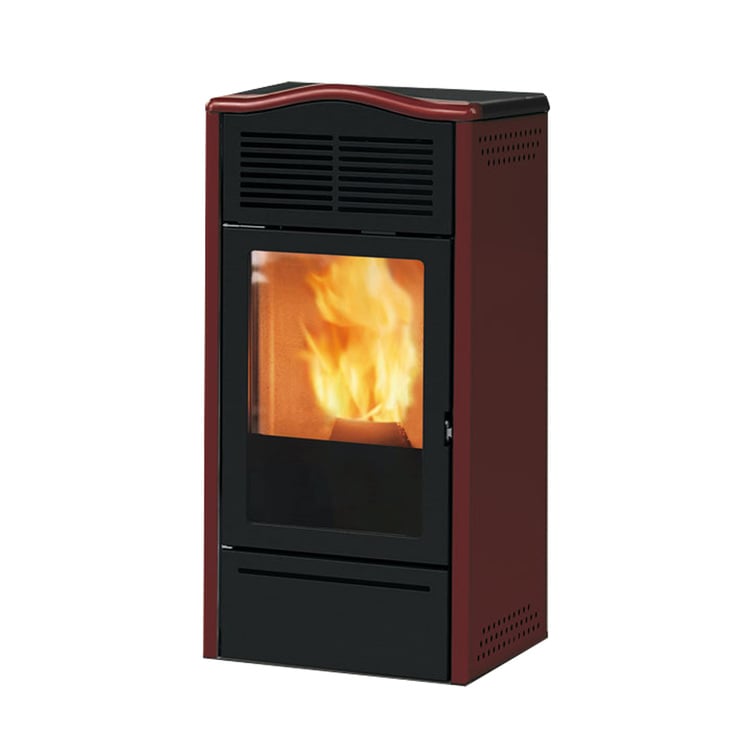 Stufa a pellet Italiana Camini Piro2 7 kW ad aria bordeaux