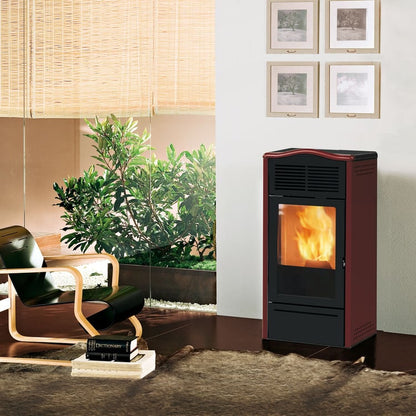 Stufa a pellet Italiana Camini Piro2 7 kW ad aria bordeaux