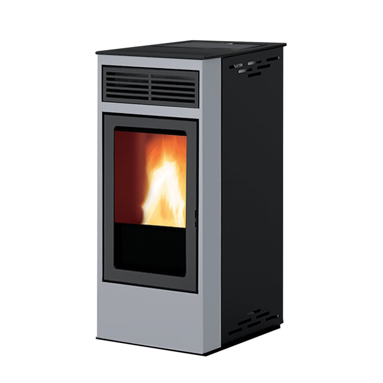 Stufa a pellet Italiana Camini Yulia 7 kW ad aria grigio chiaro