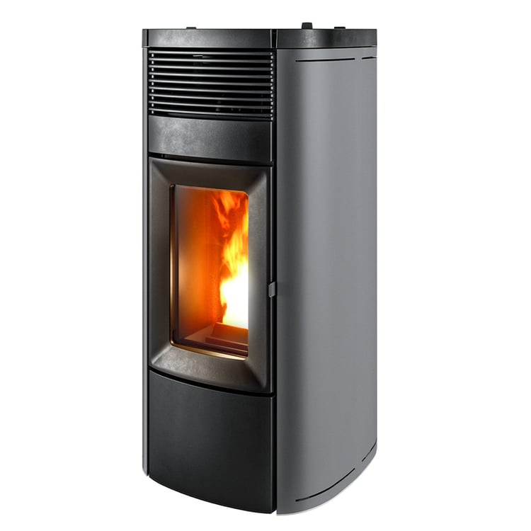 Stufa a pellet MCZ Musa Comfort Air 14 M2 14 kW aria canalizzabile grigio argento